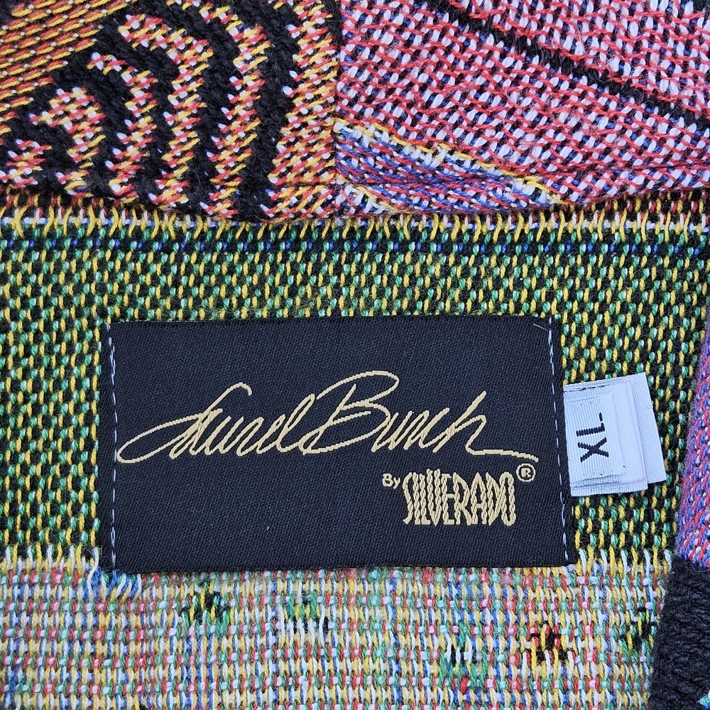 Laurel Burch Cat Tapestry Jacket Heavy Knit Sweater Rare Vintage Womens Size XL - Picture 4 of 16